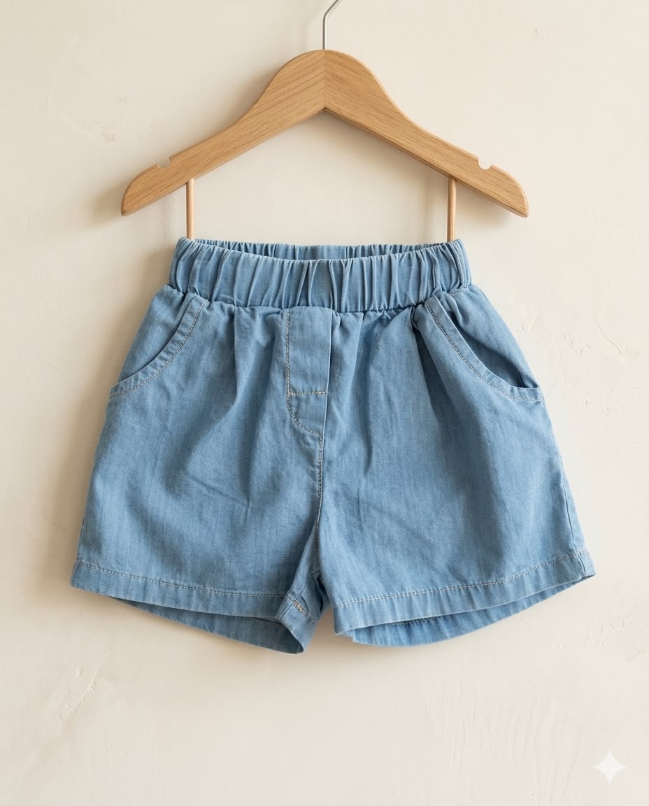 Nakışlı Pembe Bluz & Denim Şort Kız Çocuk Yaz Takımı
