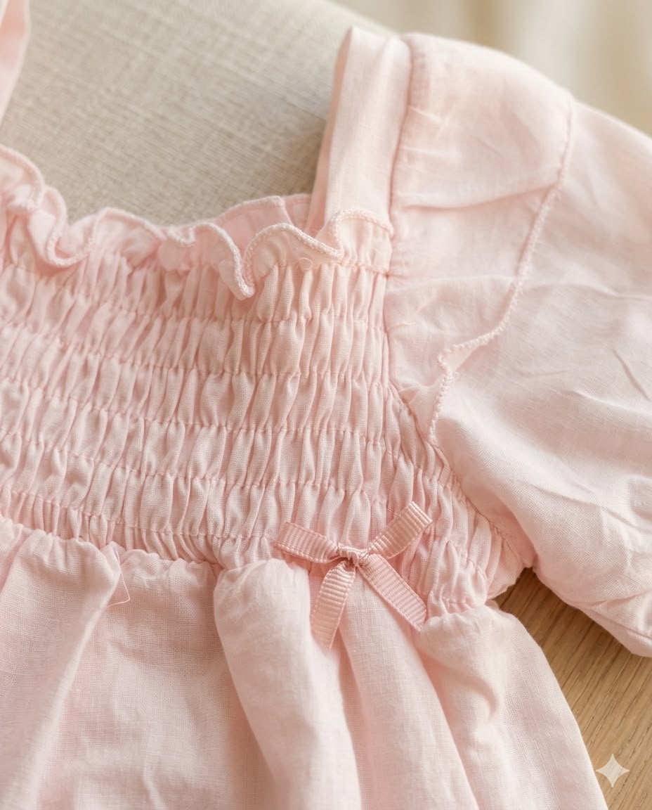Nakışlı Pembe Bluz & Denim Şort Kız Çocuk Yaz Takımı
